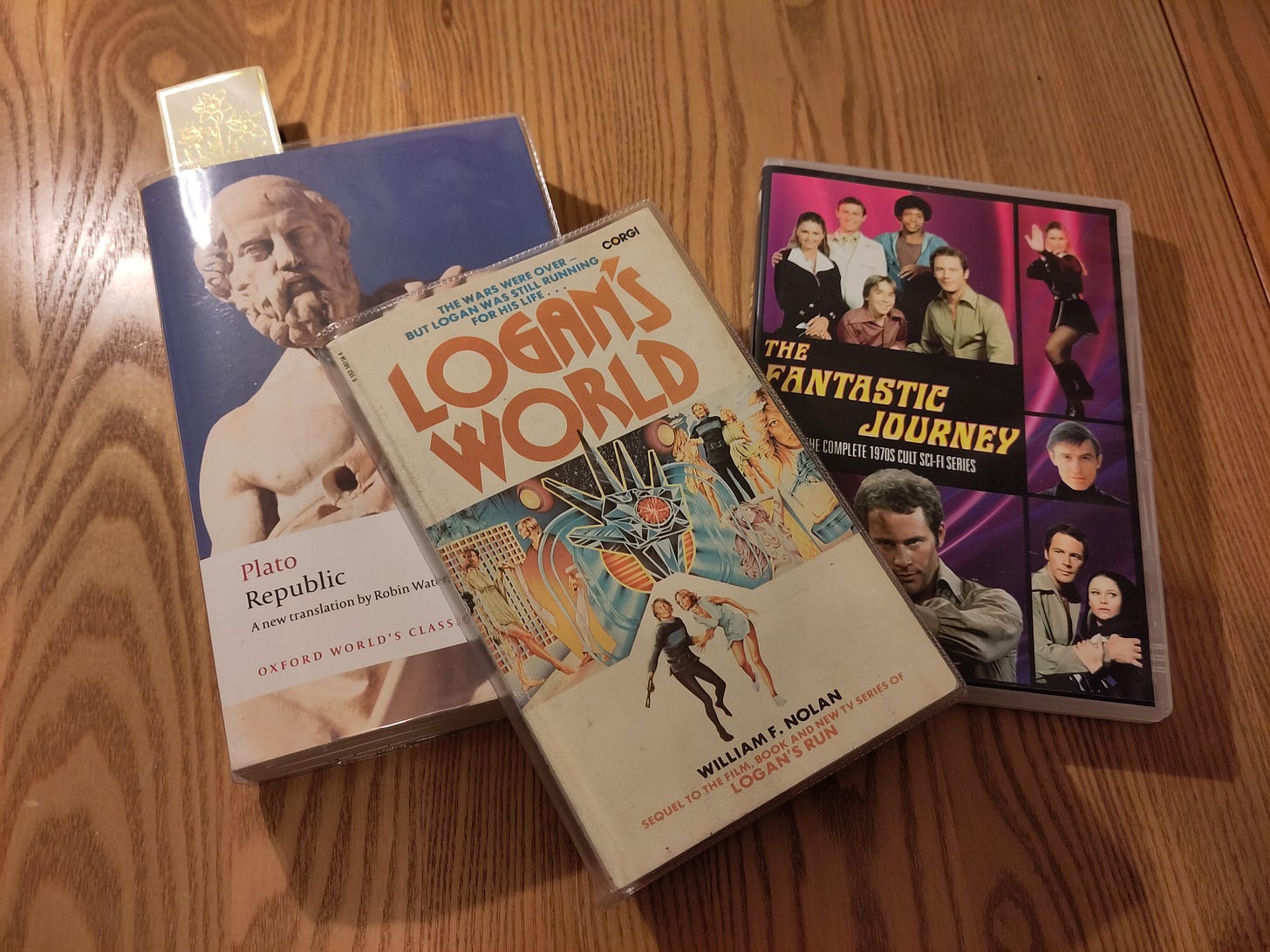 Plato’s Republic, the sequel to Logan’s Run and a DVD of The Fantastic Journey