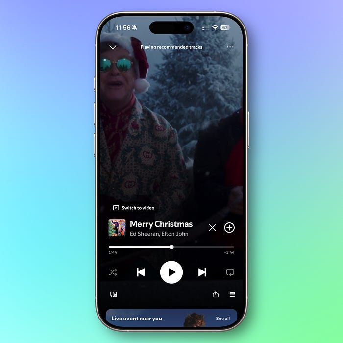 iphone spotify playing merry christmas song