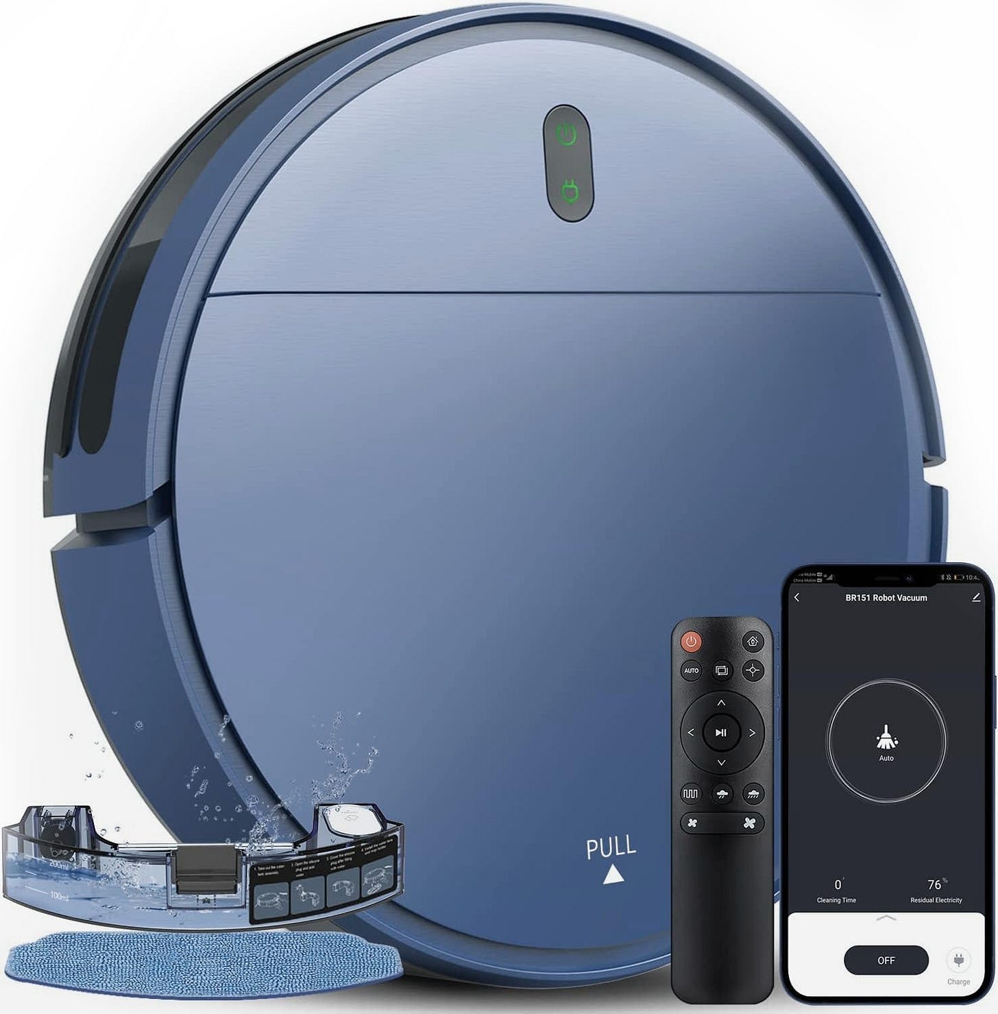ZCWA Robot Vacuum, Robot Vacuum and Mop Works with WiFi,APP, Remote, 2 in 1 Robot Vacuum Cleaner Self Charging, Robot Vacuum and Mop Combo Perfect for Pet Hair, Carpets, Hard Floors