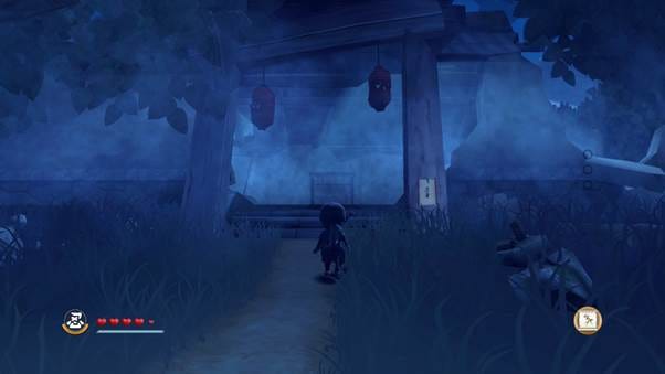 A video game screen shot of a person walking in a dark forest

AI-generated content may be incorrect.