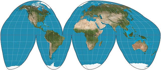 Courtesy of Strebe, via Wikimedia Commons: https://commons.wikimedia.org/wiki/File:Goode_homolosine_projection_SW.jpg