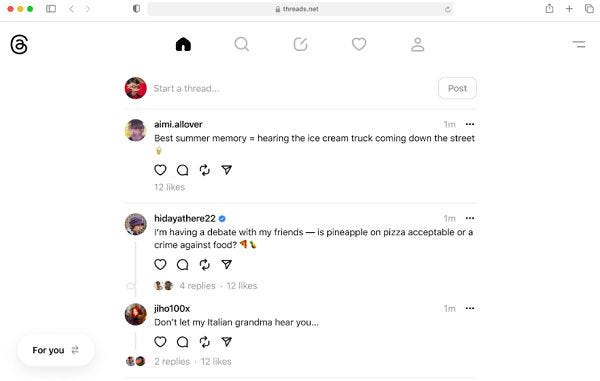Threads web app