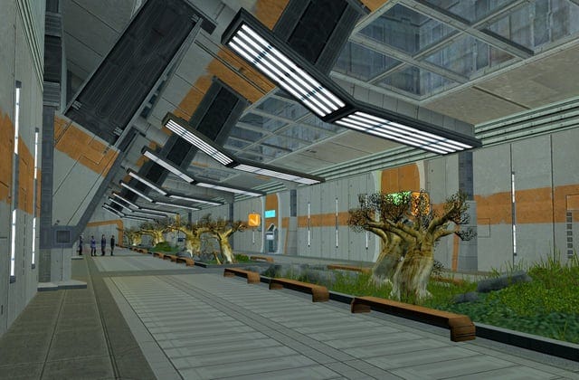 The Republic Fleet would look much better with a white and orange color  scheme, like Telos' Citadel Station in KOTOR 2. Add some greenery and more  fountains and boom, a hub that's