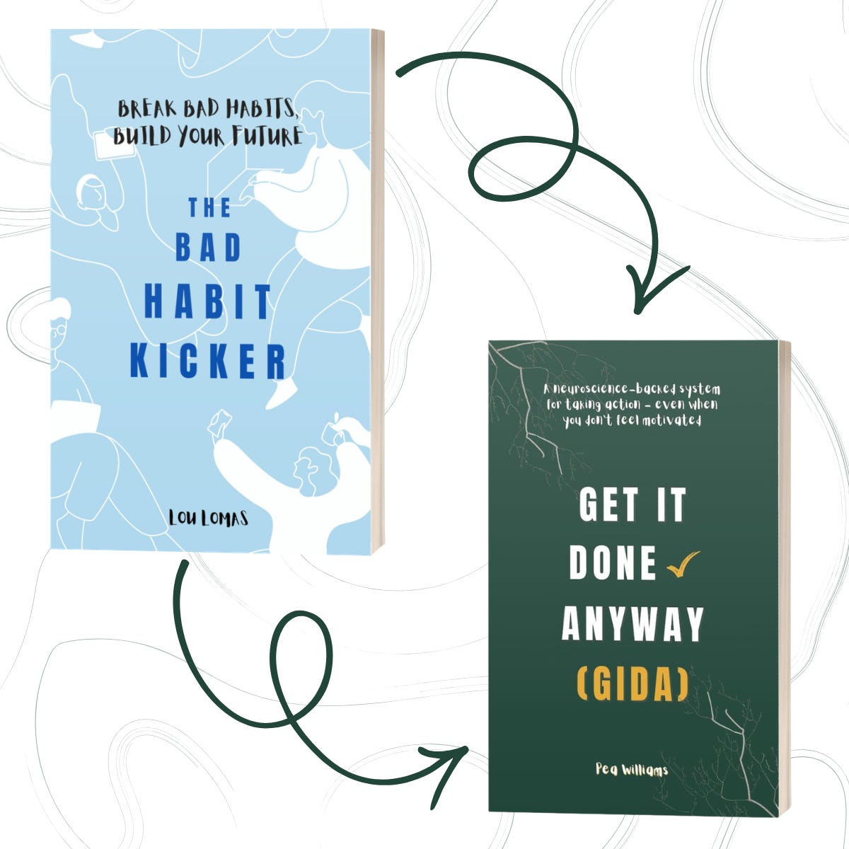 The book covers for The BHK and GIDA books, sitting side by side