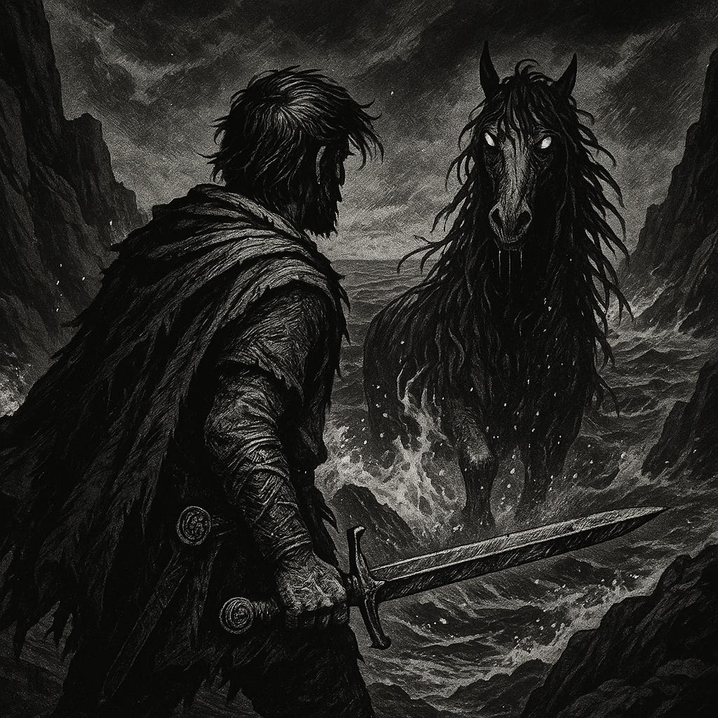 An oath draws no blood until the world tests it. The merrow wait, the kelpies strike, and the man in the red cloak begins his whispering. Cael must choose patience or the edge of his sword. An oath draws no blood until the world tests it. The merrow wait, the kelpies strike, and the man in the red cloak begins his whispering. Cael must choose patience or the edge of his sword.