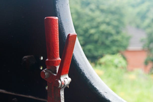 Red Painted Lever In Train Cab Free Stock Photo - Public Domain Pictures