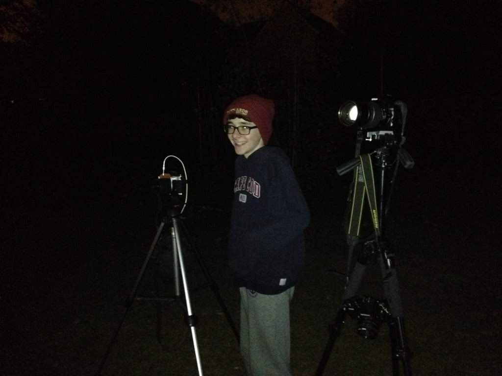 Making long exposures of the stars with my brother Colin