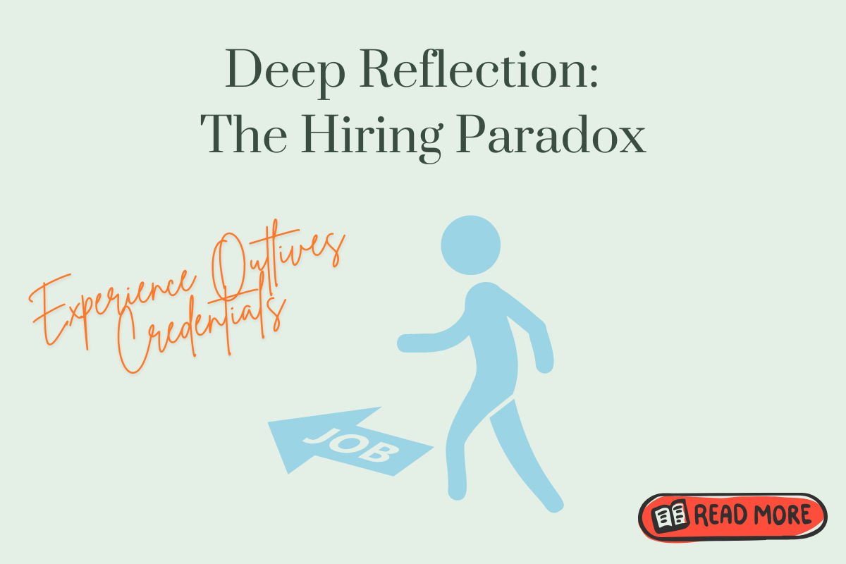 Illustration of a job seeker bypassing credential barriers, highlighting the hiring paradox and the value of experience over degrees. Illustration of a job seeker bypassing credential barriers, highlighting the hiring paradox and the value of experience over degrees.