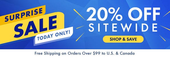 Surprise Sale: 20% Off Sitewide