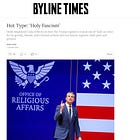 ‘Holy Fascism’ - My latest ‘Hot Type’ column in Byline Times