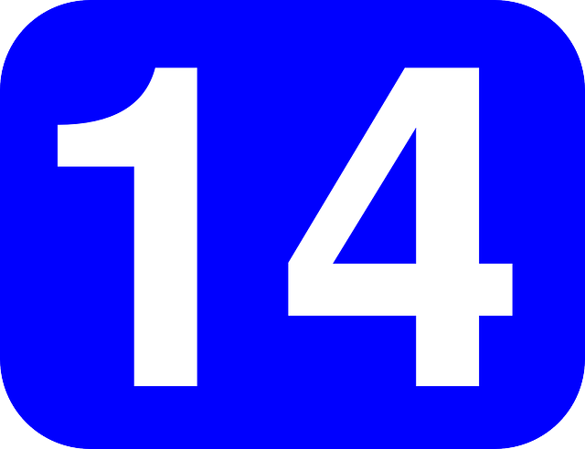 Free number 14 rectangle vector