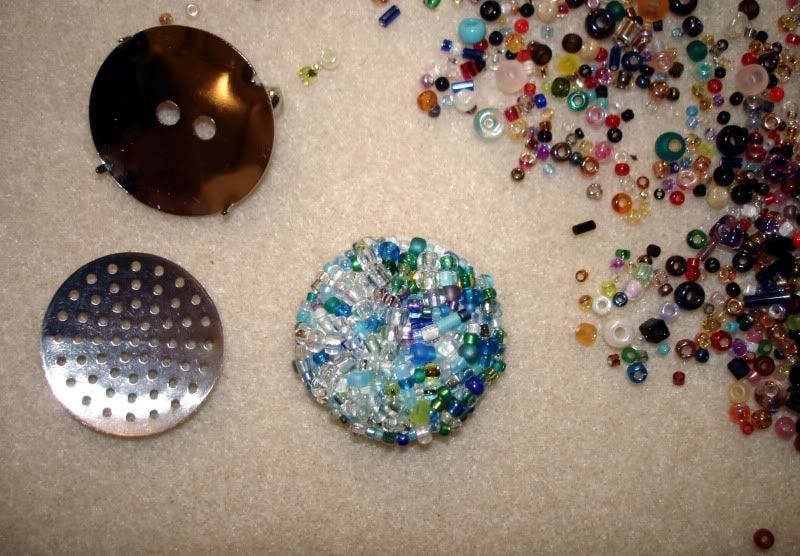 beaded sieve mesh brooch pin button bead embroidery thelonebeader etsy beaded sieve mesh brooch pin button bead embroidery thelonebeader etsy
