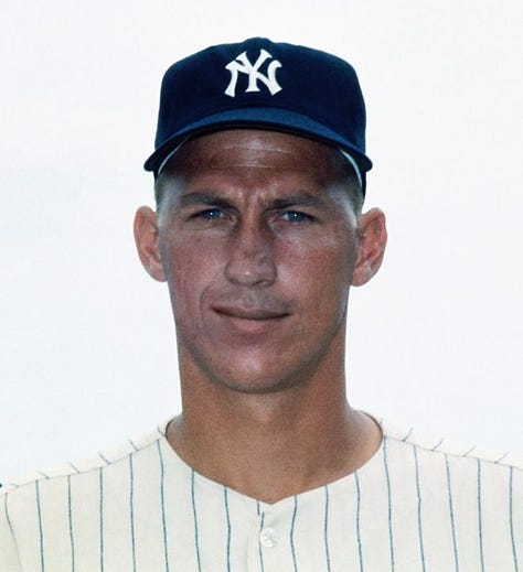 Headshots of Pete Mikkelsen, Mel Stottlemyre, and Bill Singer.