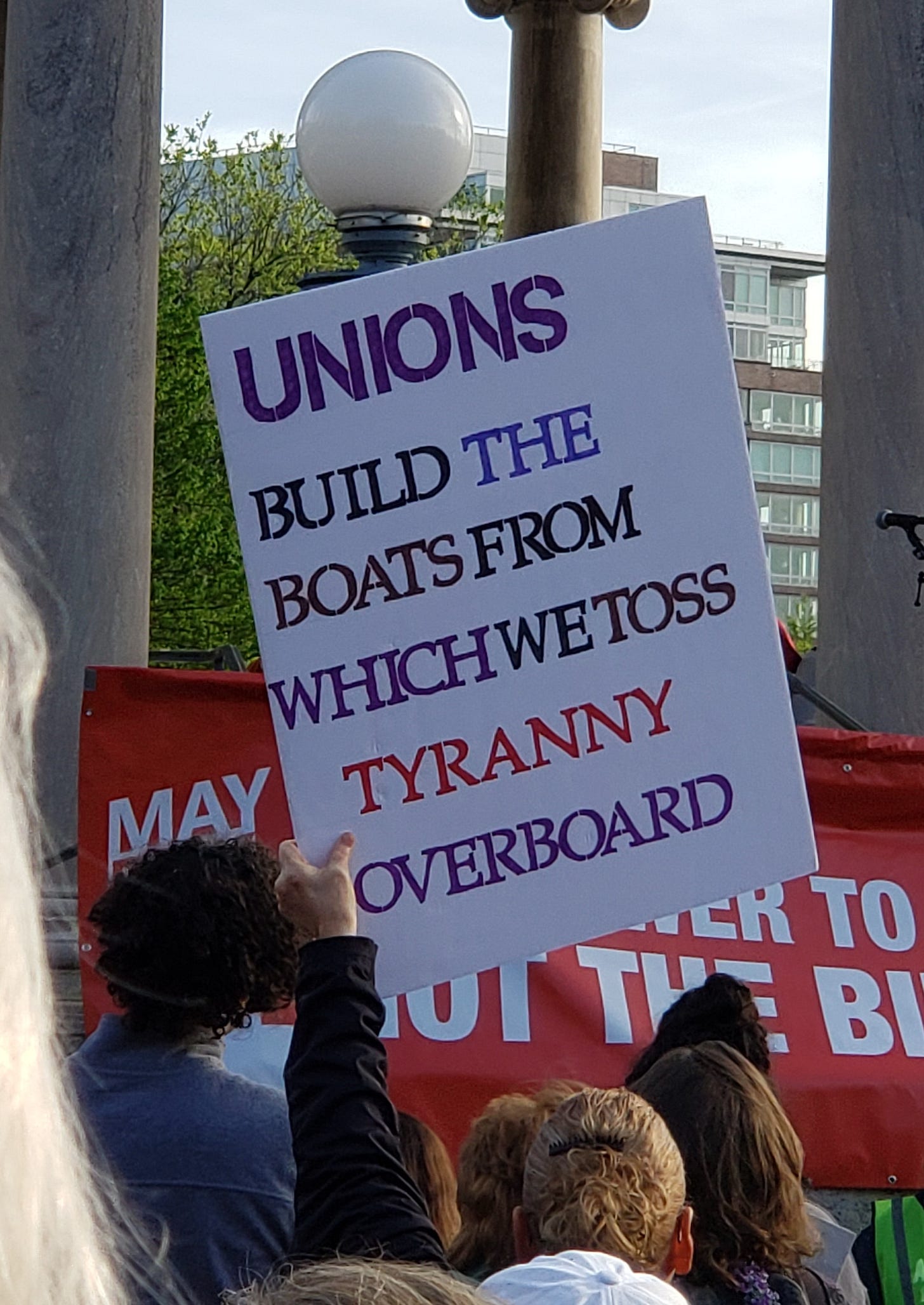 Unions build the boats from which we toss tyranny overboard. Unions build the boats from which we toss tyranny overboard.