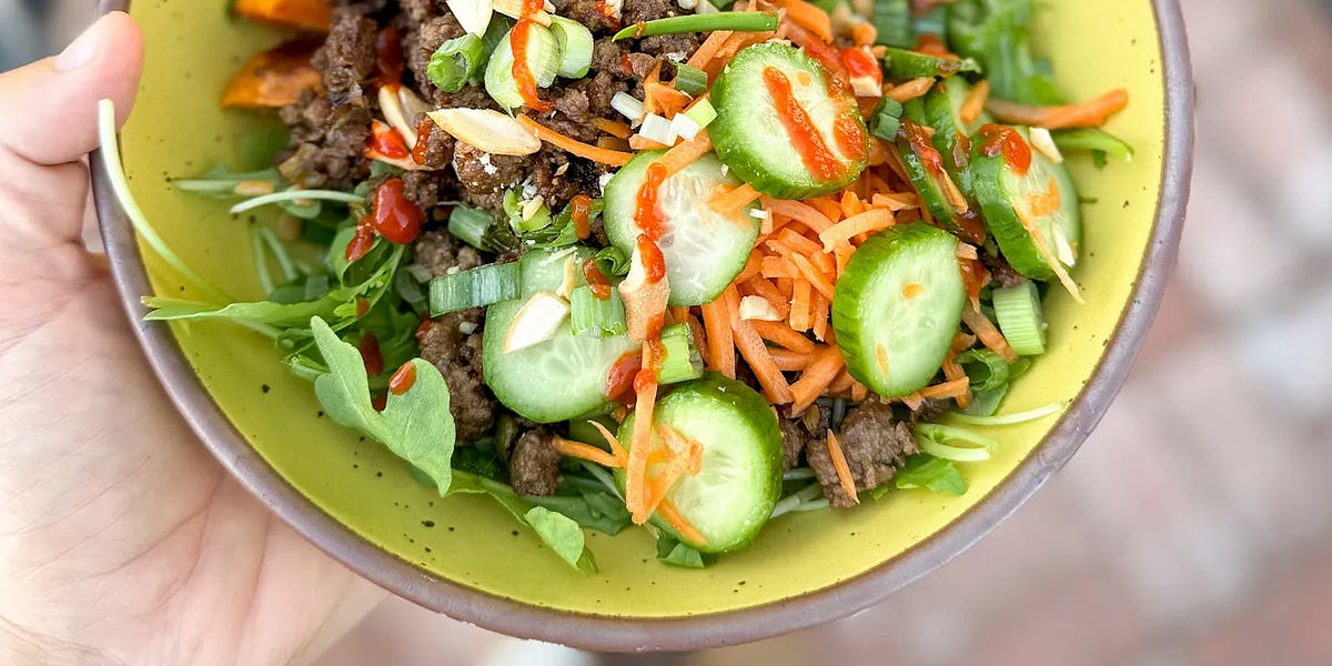 saucy pork and sweet potato bowls - by Caroline Chambers