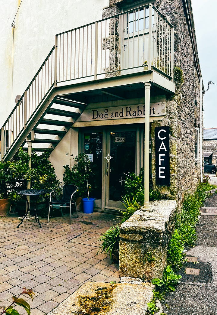 Pictures of a local cafe, the Dog and Rabbit.