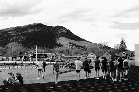 Helena Montana, track meet, friends