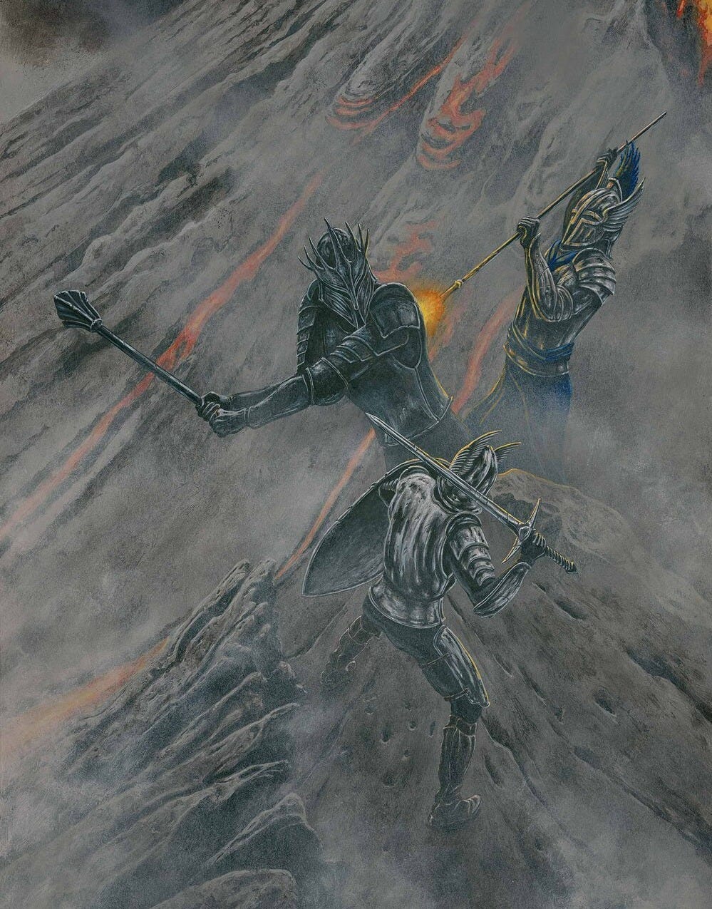 Sauron Faces Elendil and Gil-galad on the Slopes of Orodruin Sauron Faces Elendil and Gil-galad on the Slopes of Orodruin