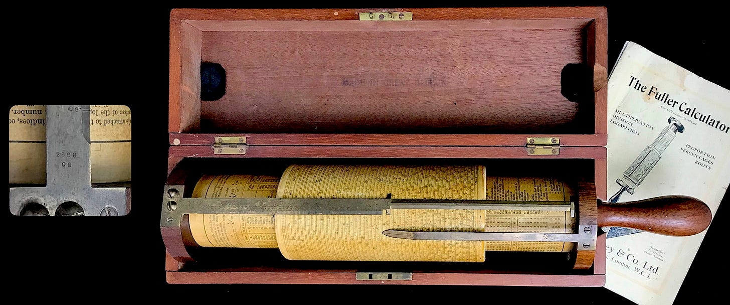 Fuller’s Spiral Slide Rule, by Stanley & Co., Ltd., London (1909).
