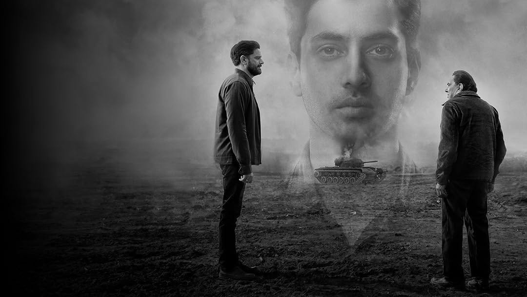 A still from Ikkis showcasing Dharmendra and Jaideep Ahlawat staring at each other across Agastya Nanda's tank Famagusta A still from Ikkis showcasing Dharmendra and Jaideep Ahlawat staring at each other across Agastya Nanda's tank Famagusta