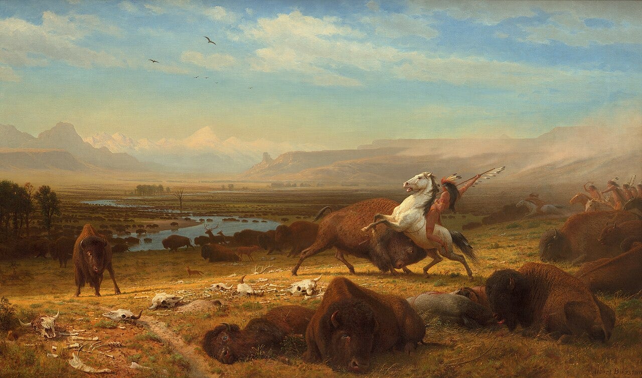 a scene of the American West by Albert Bierstadt