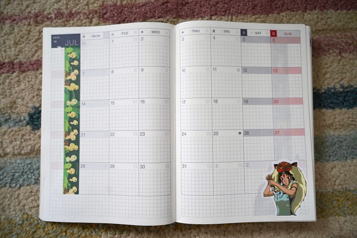 a series of images of the Hobonichi Cousin planner