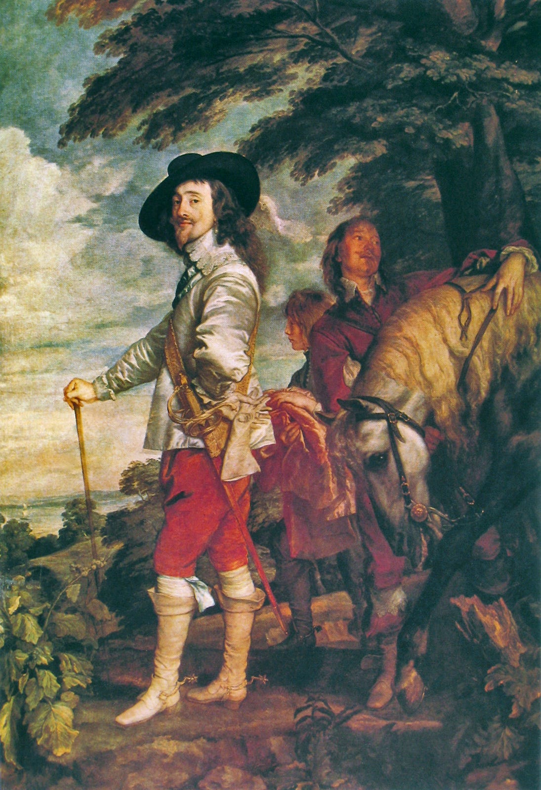 Charles I standing elegantly beside his horse, van Dyck Charles I standing elegantly beside his horse, van Dyck