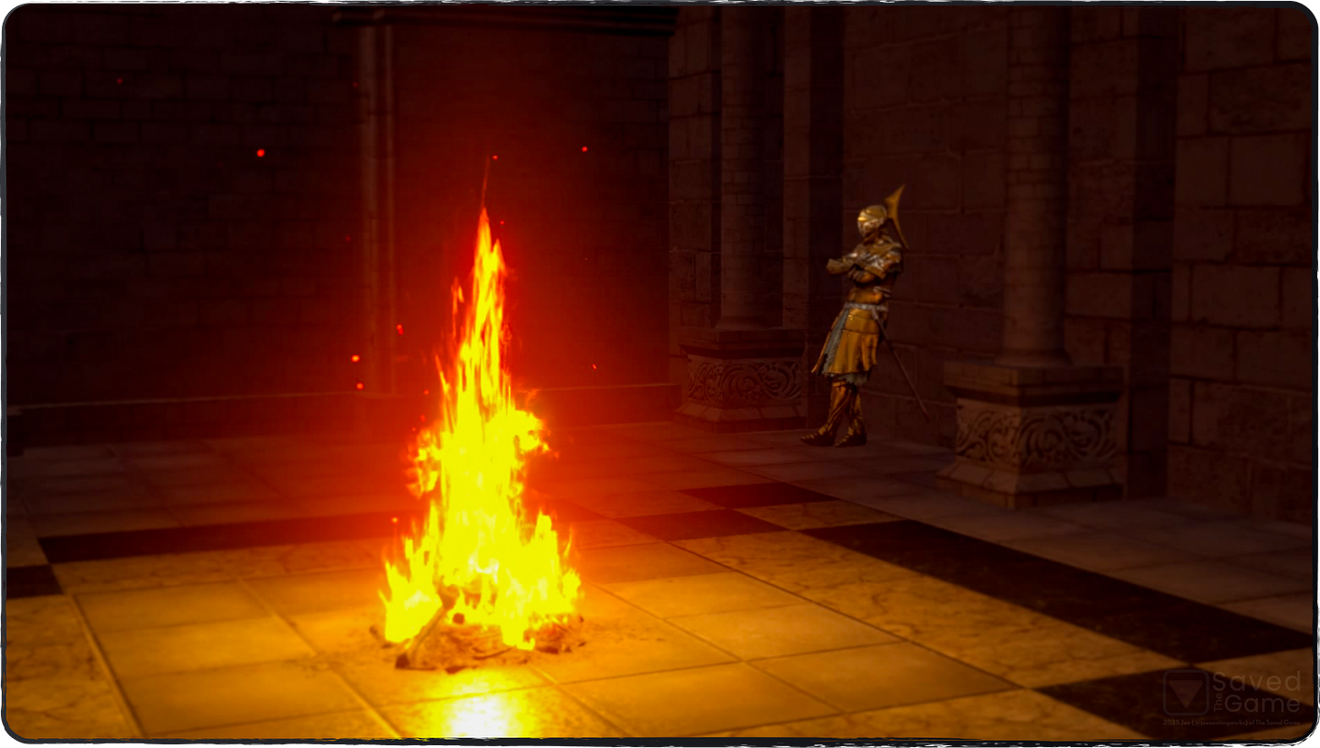An image showing the Anor Londo bonfire!
