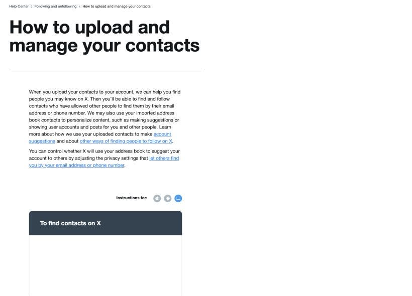 X contact syncing privacy controls X contact syncing privacy controls