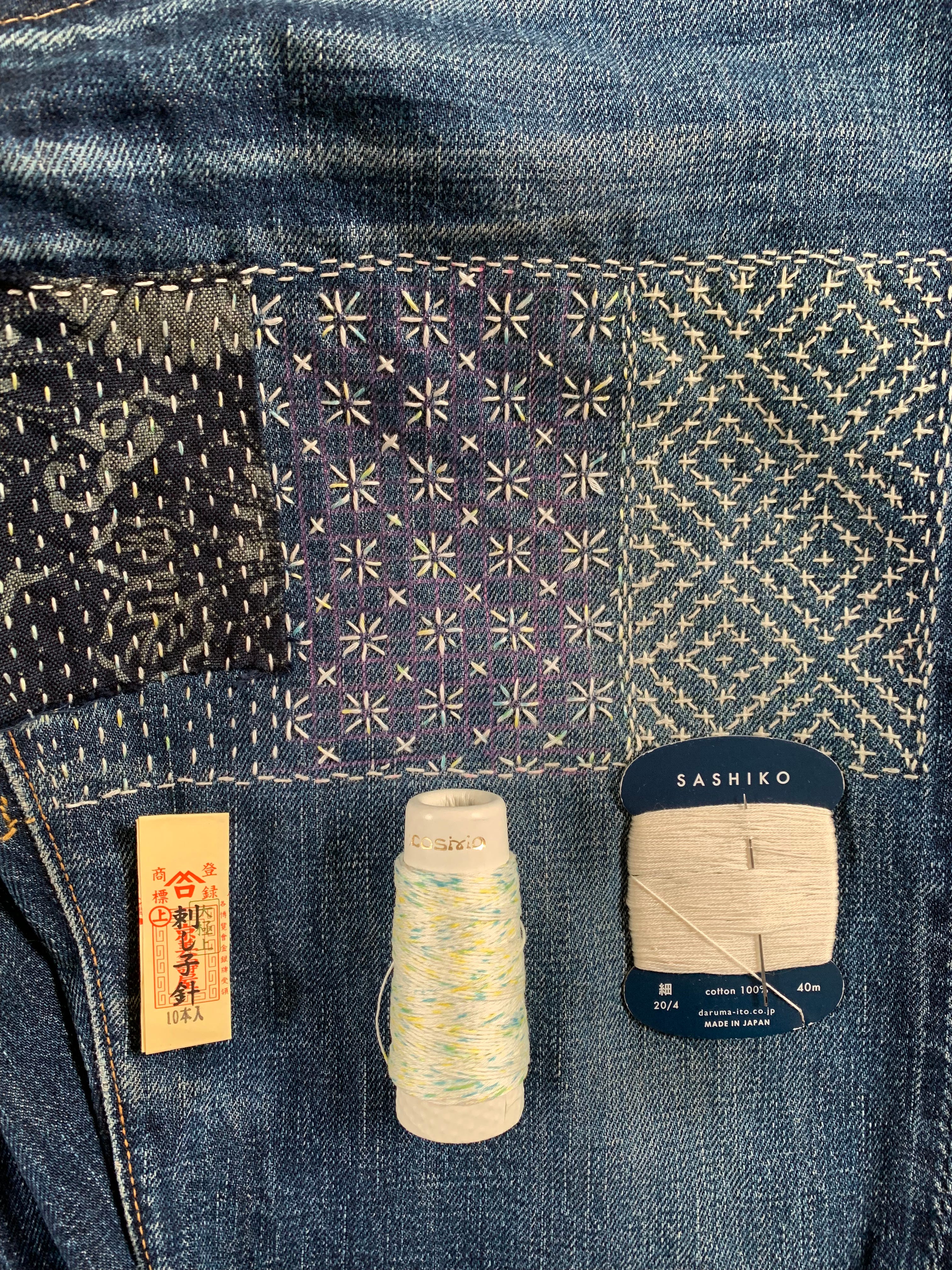 Denim repair with sashiko, part 1 - by Carol Ziogas