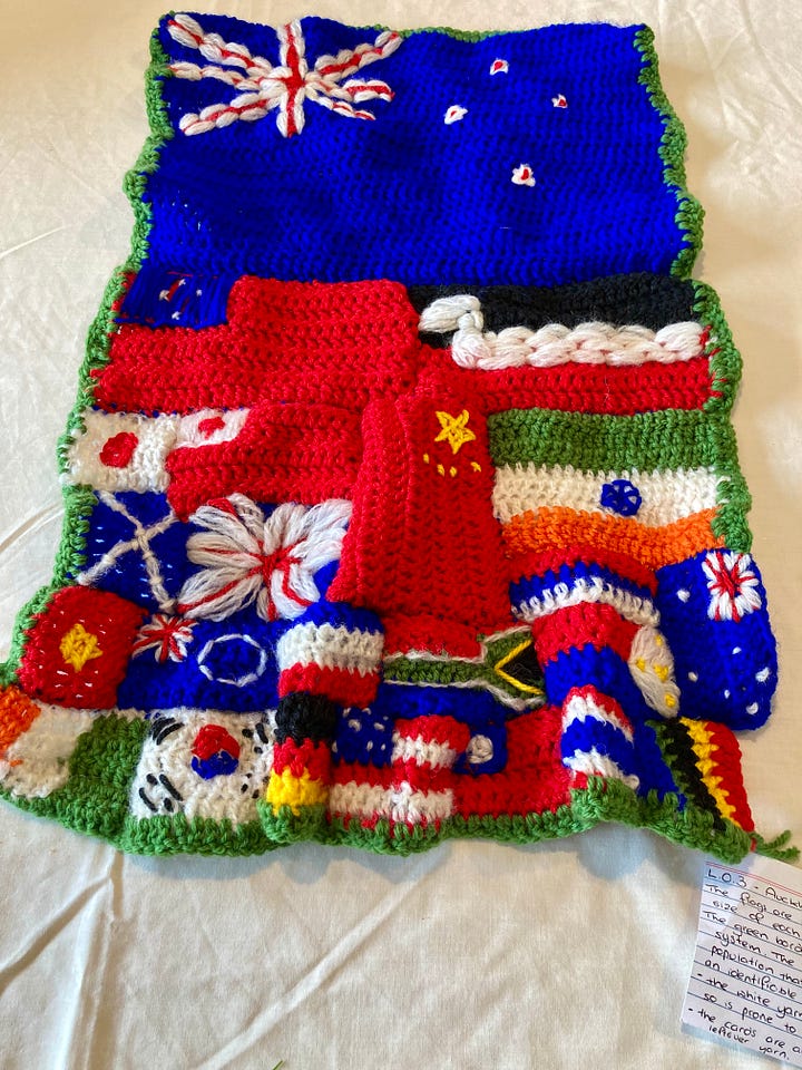 Images of hand-knitted blanket