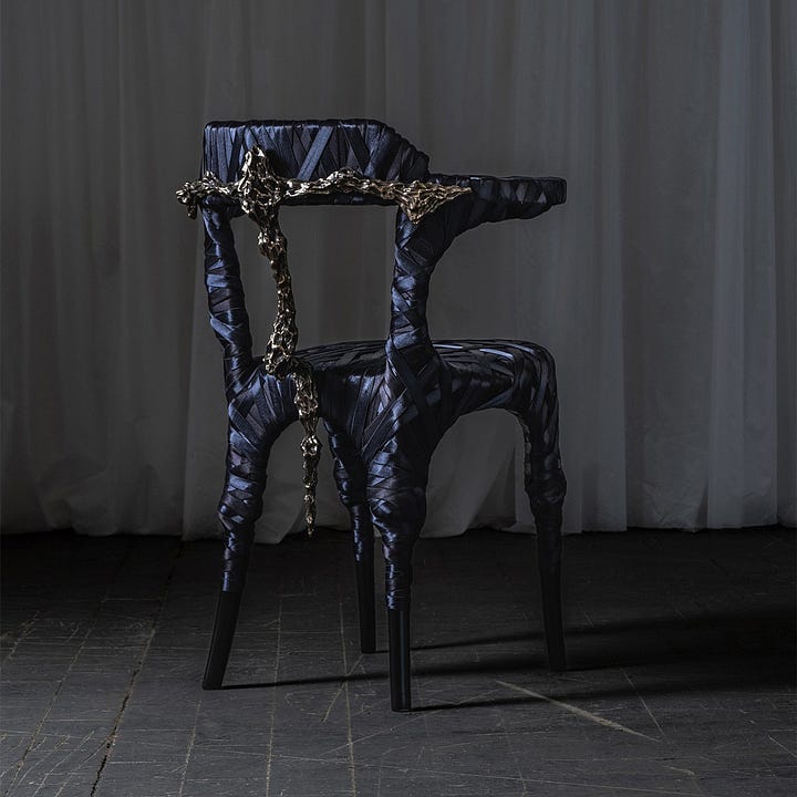 Enjoy the Silence Bench | In Memoria Chair | Désenchantée Table | Beautiful People Mirror (Images: William Guillon)