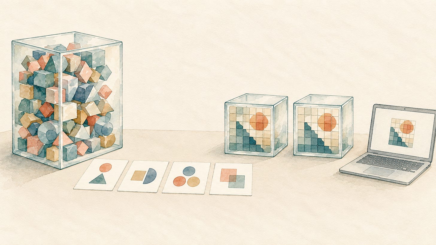 Watercolor illustration of a large teacher model, smaller distilled and quantized models, and a laptop. Watercolor illustration of a large teacher model, smaller distilled and quantized models, and a laptop.