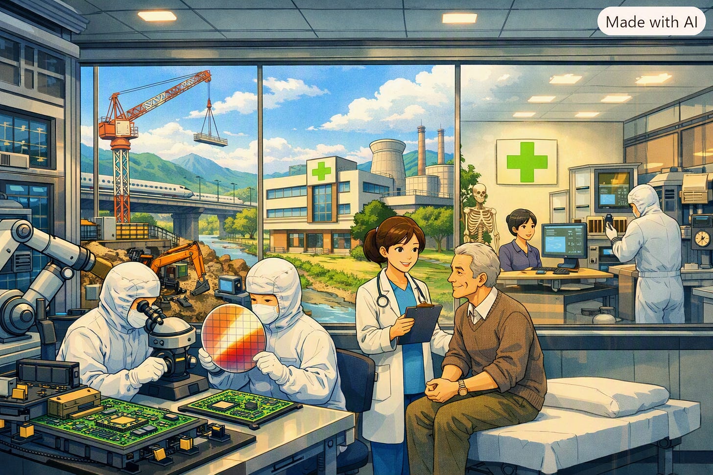 Ghibli industrial harmony indoors