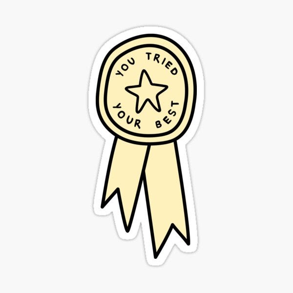 You tried your best medal - Yellow Sticker You tried your best medal - Yellow Sticker