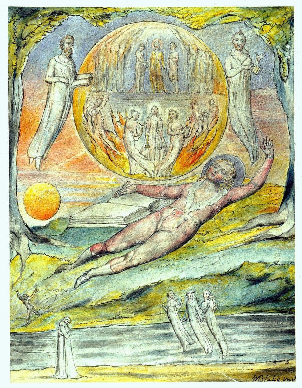 The Youthful Poet's Dream by William Blake: Fine art print