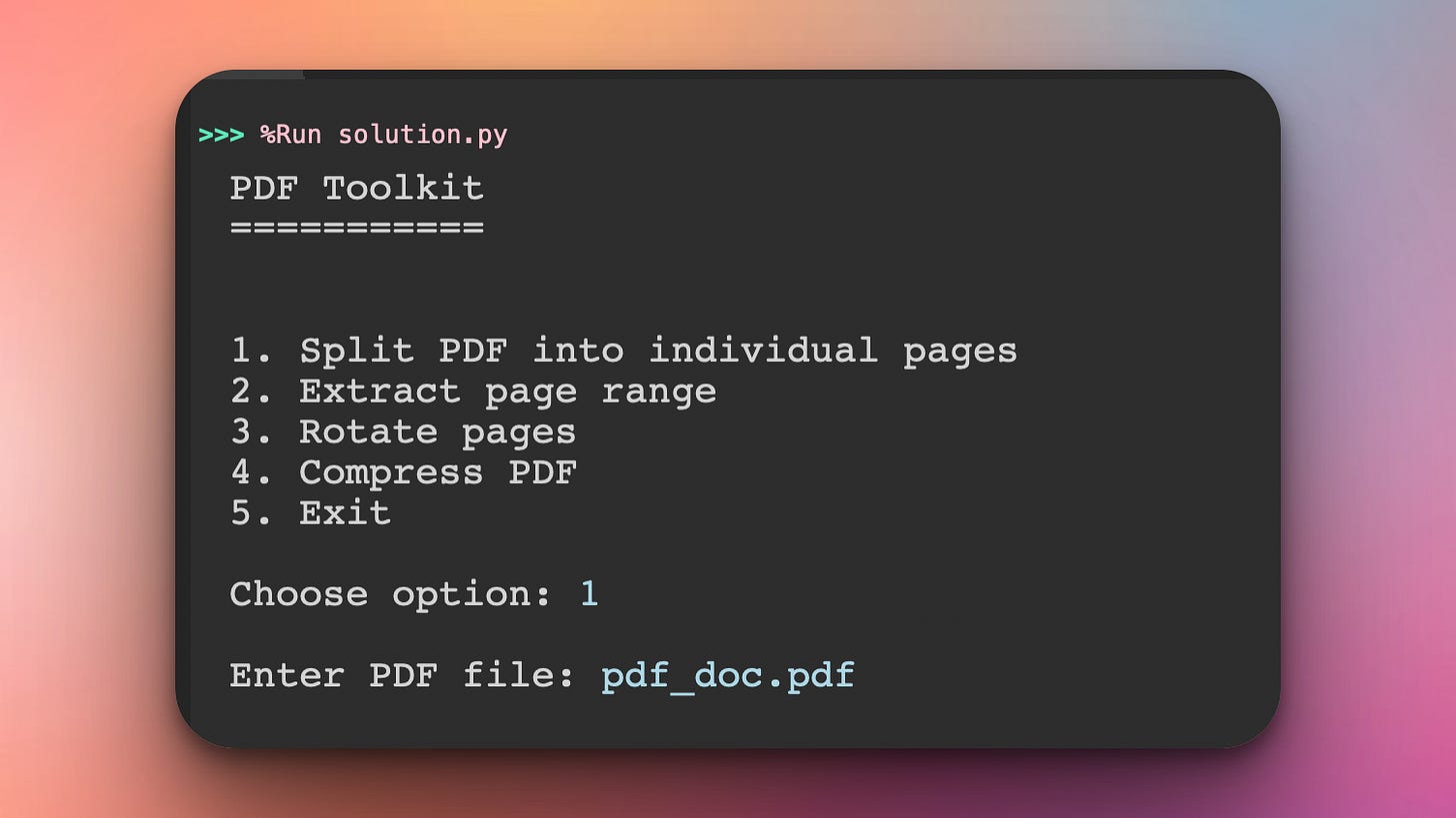 Build a PDF Toolkit with Python: Day 2: PDF Splitter + Page Extractor