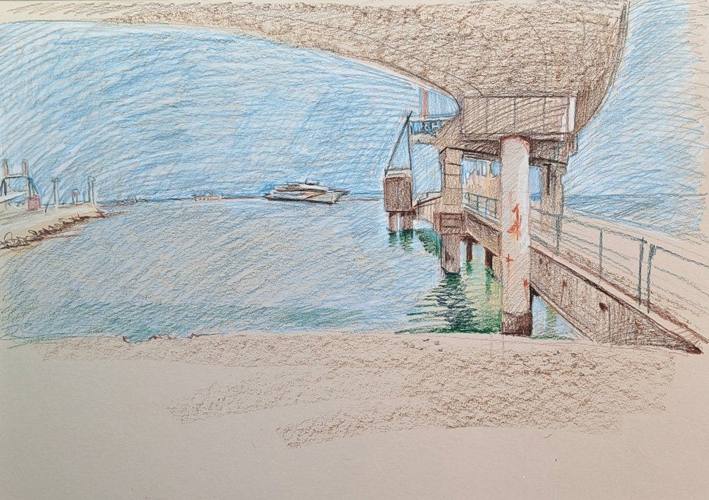 Cherbourg - our ferry incoming