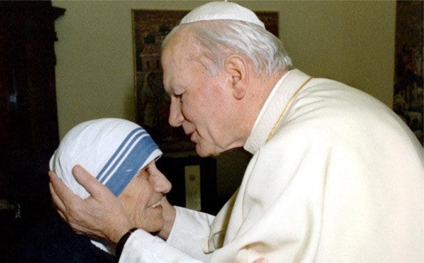 Pope John Paul II and Bojaxhiu