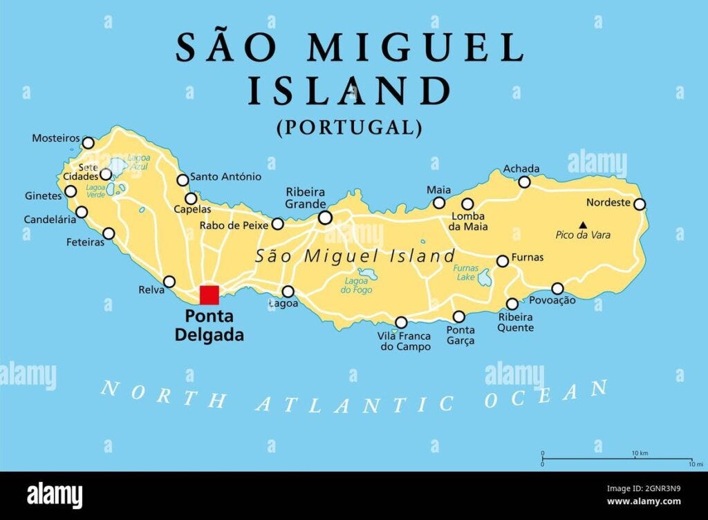Ponta Delgada Location map
