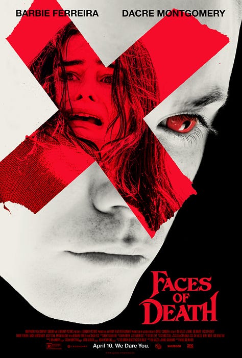Movie posters for Backrooms, Slanted, and Faces of Death from this year.