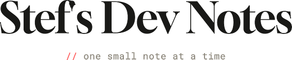 Stef's Dev Notes