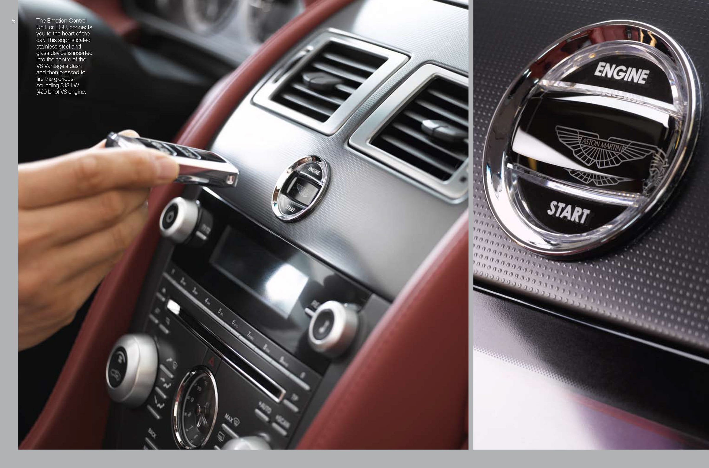 Aston Martin V8 Vantage 2008 brochure interior emotion control unit ecu