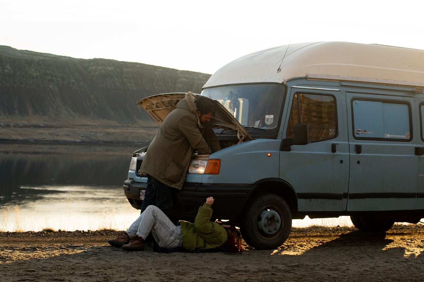 ldv convoy van camper travel iceland winter challenge mechanics female writer travel journal diary westfjords northwest nordics europe aurora fjord fear ice