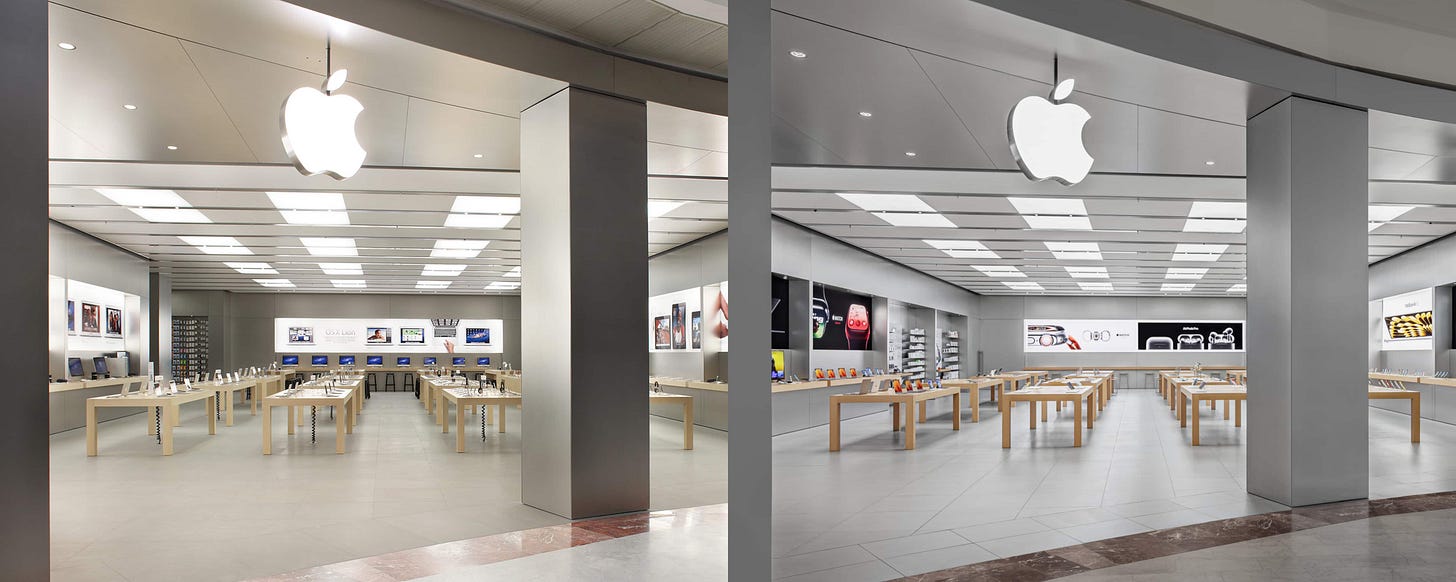 Before and after hero images of Apple I Gigli.
