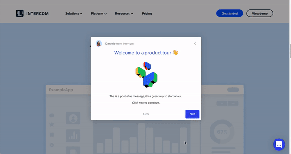 Intercom product tour preview Intercom product tour preview