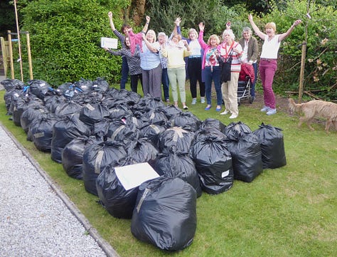 Sorting out bras for charity