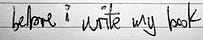 before i write my book