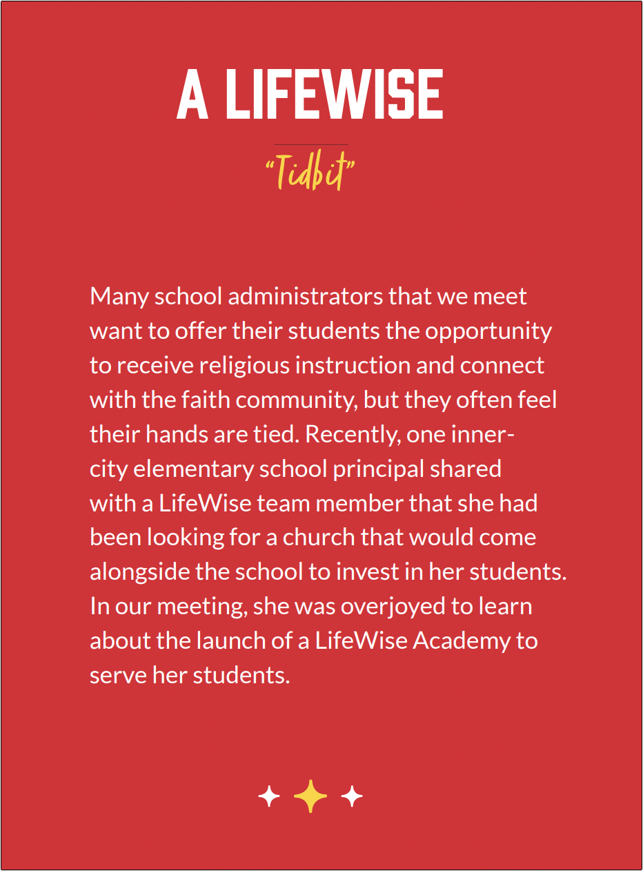 Lifewise ‘Tidbit’ in During School Hours.