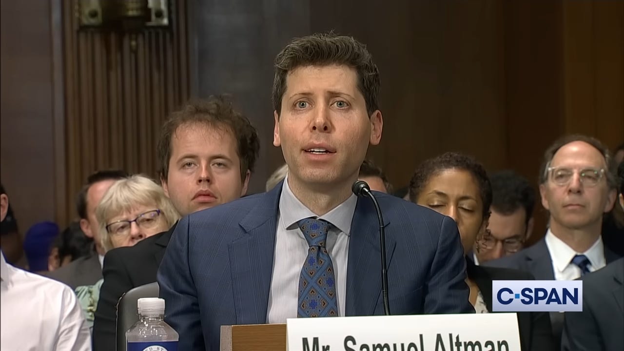 OpenAI CEO Sam Altman testifying OpenAI CEO Sam Altman testifying